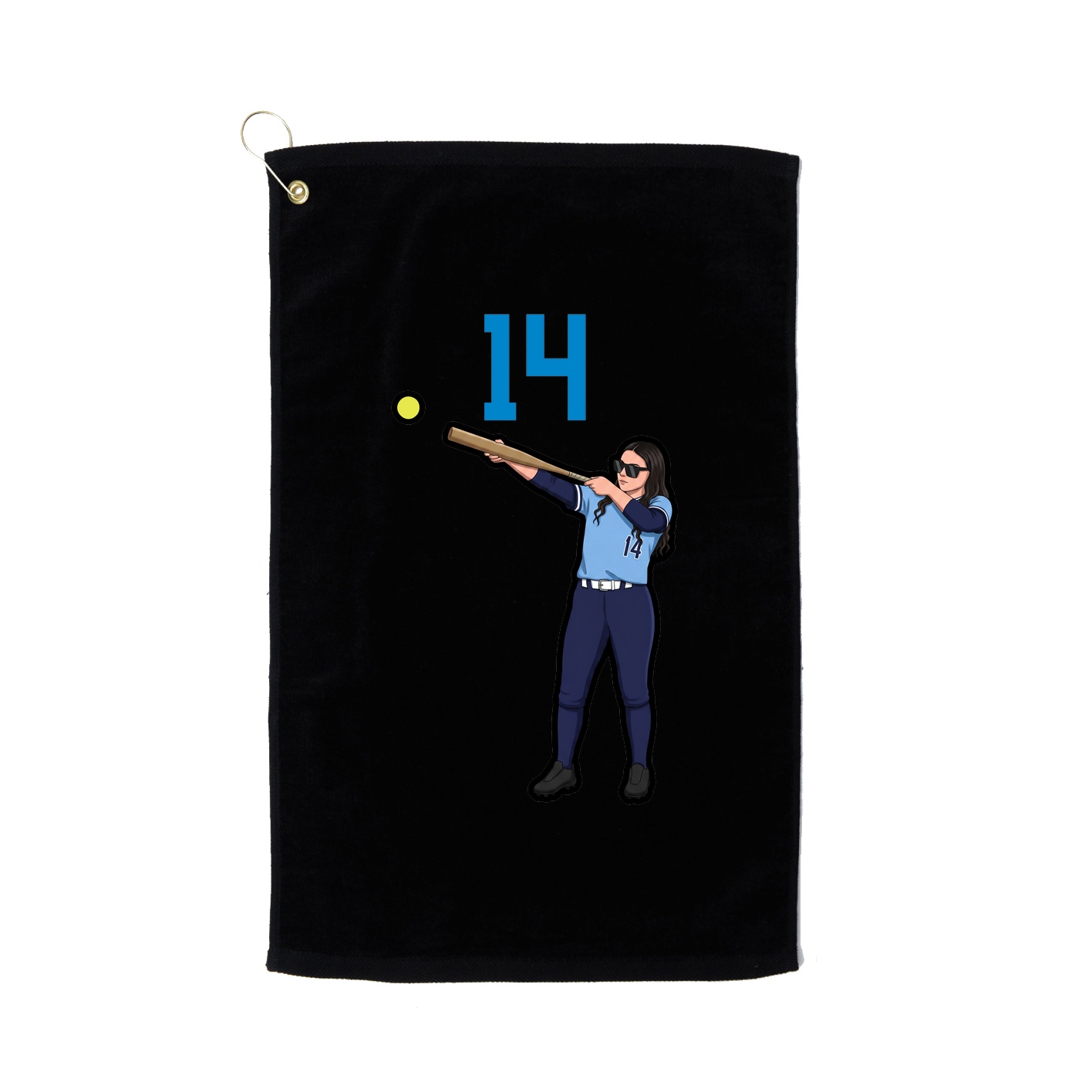Golf Towel — Number Top in Black