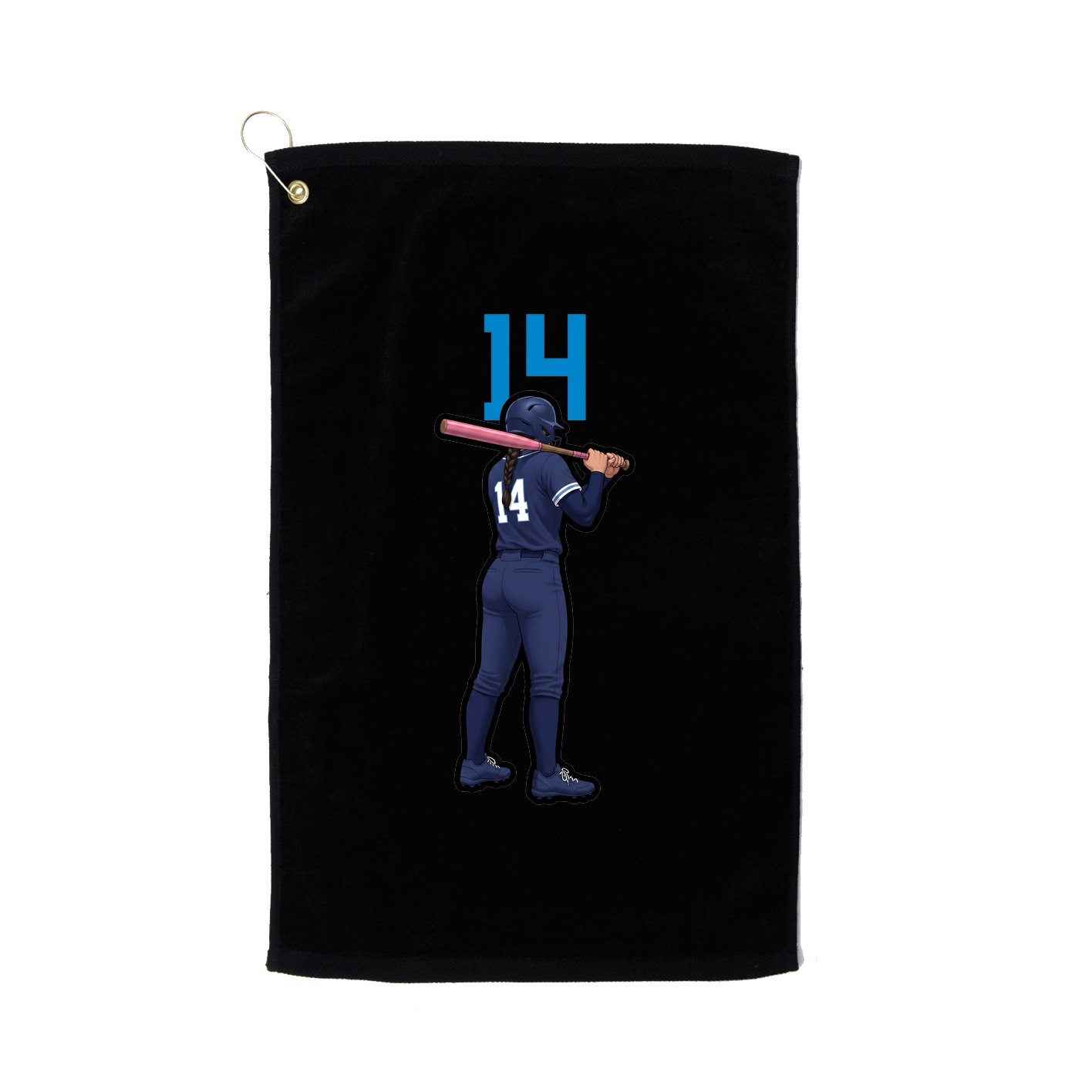 Golf Towel — Number Top in Black
