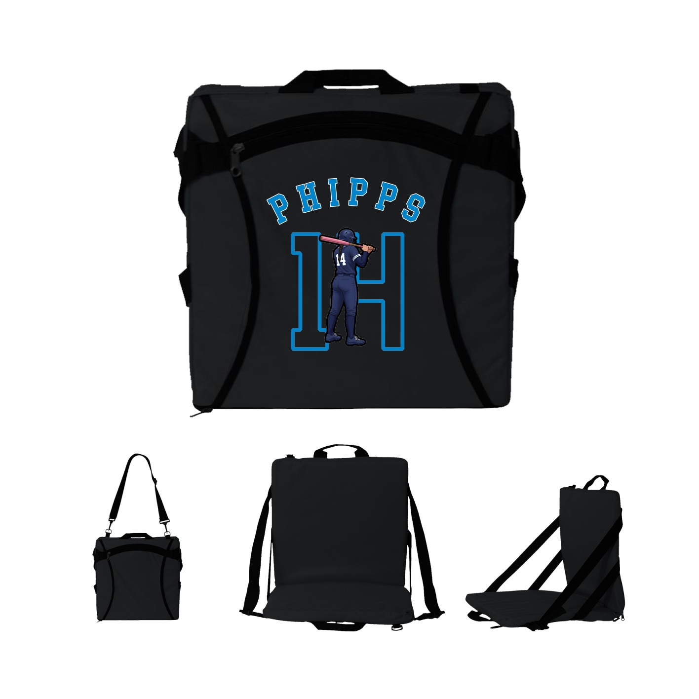 Folding Stadium Seat — Shirsey Arch in Black