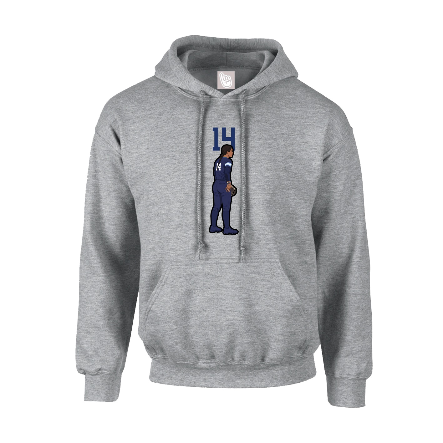 Hoodie — Number Top in Grey