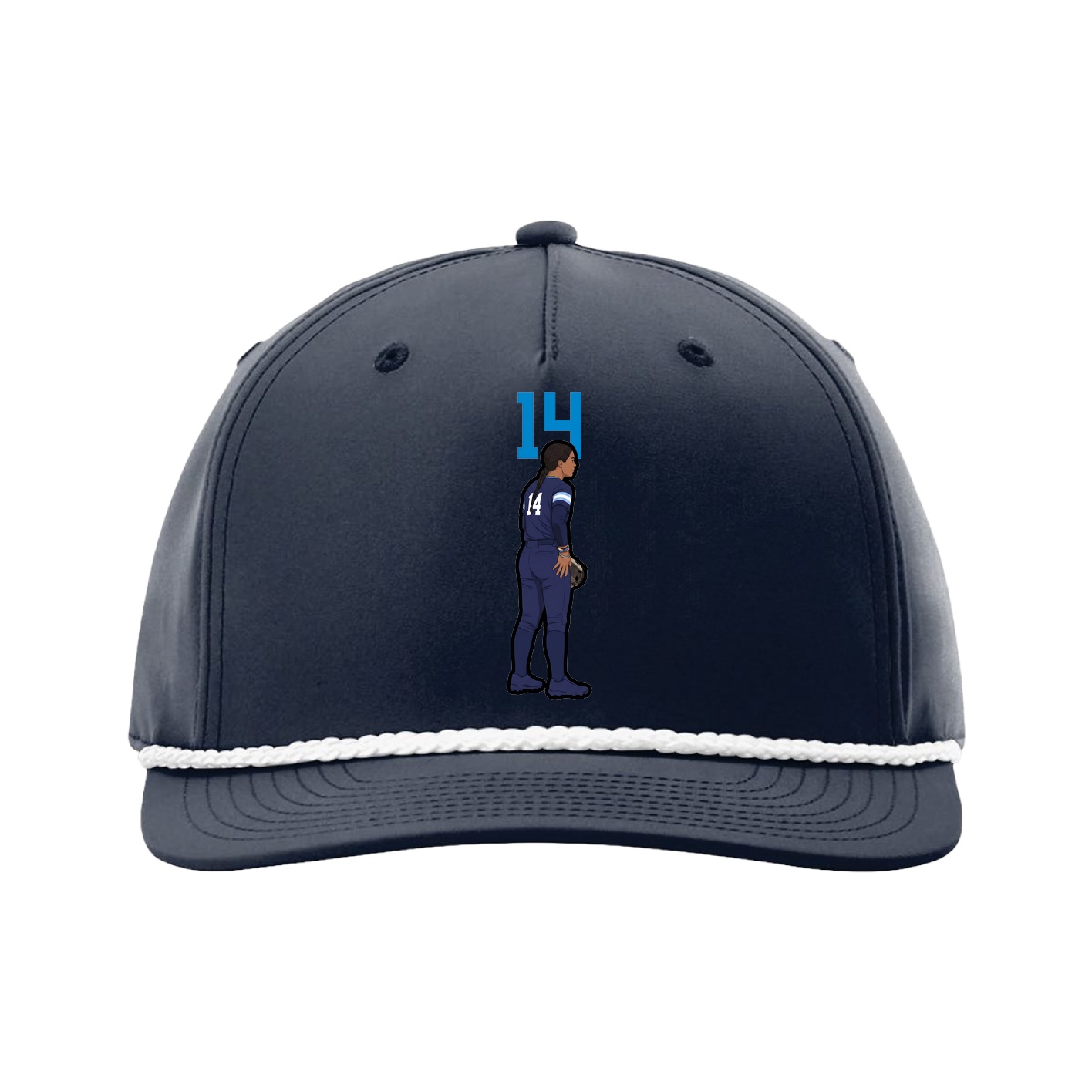 Five-Panel Classic Rope Cap — Number Top in Navy
