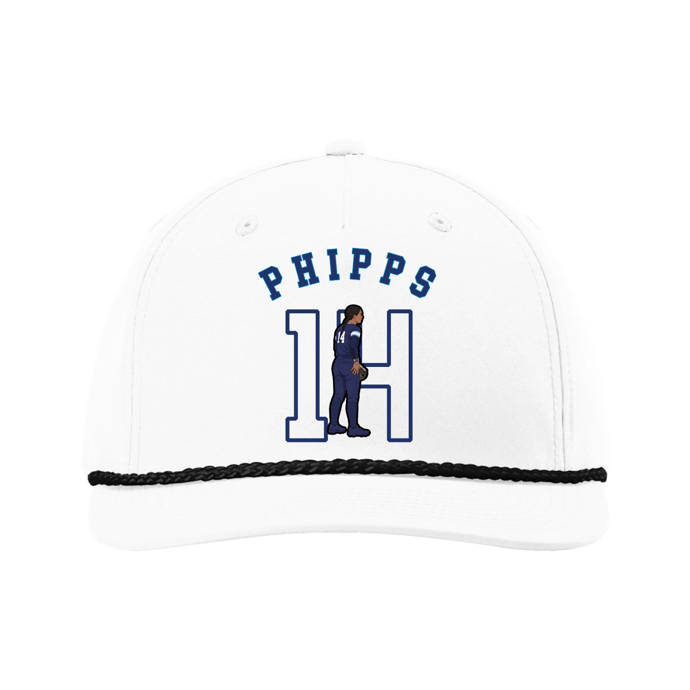 Five-Panel Classic Rope Cap — Shirsey Arch in White