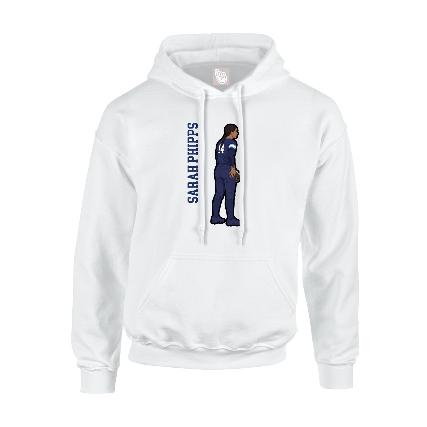 Hoodie — Name Vertical in White