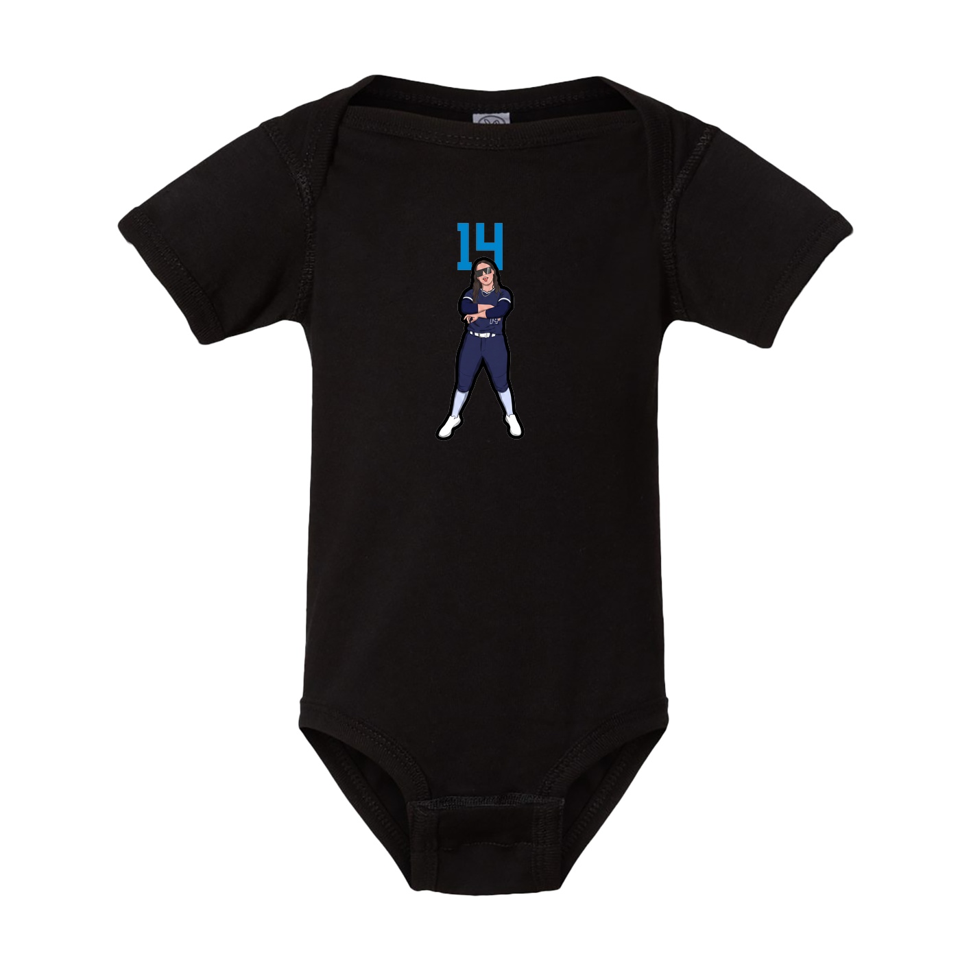 Baby Onesie — Number Top in Black