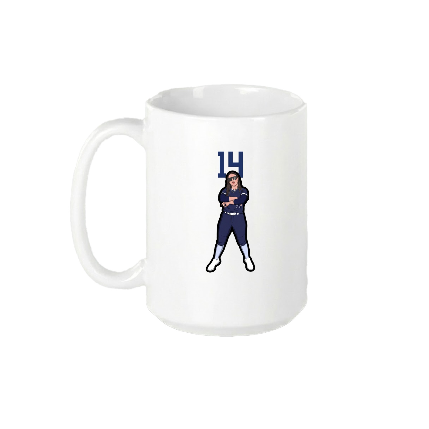 15oz Coffee Mug — Number Top in White