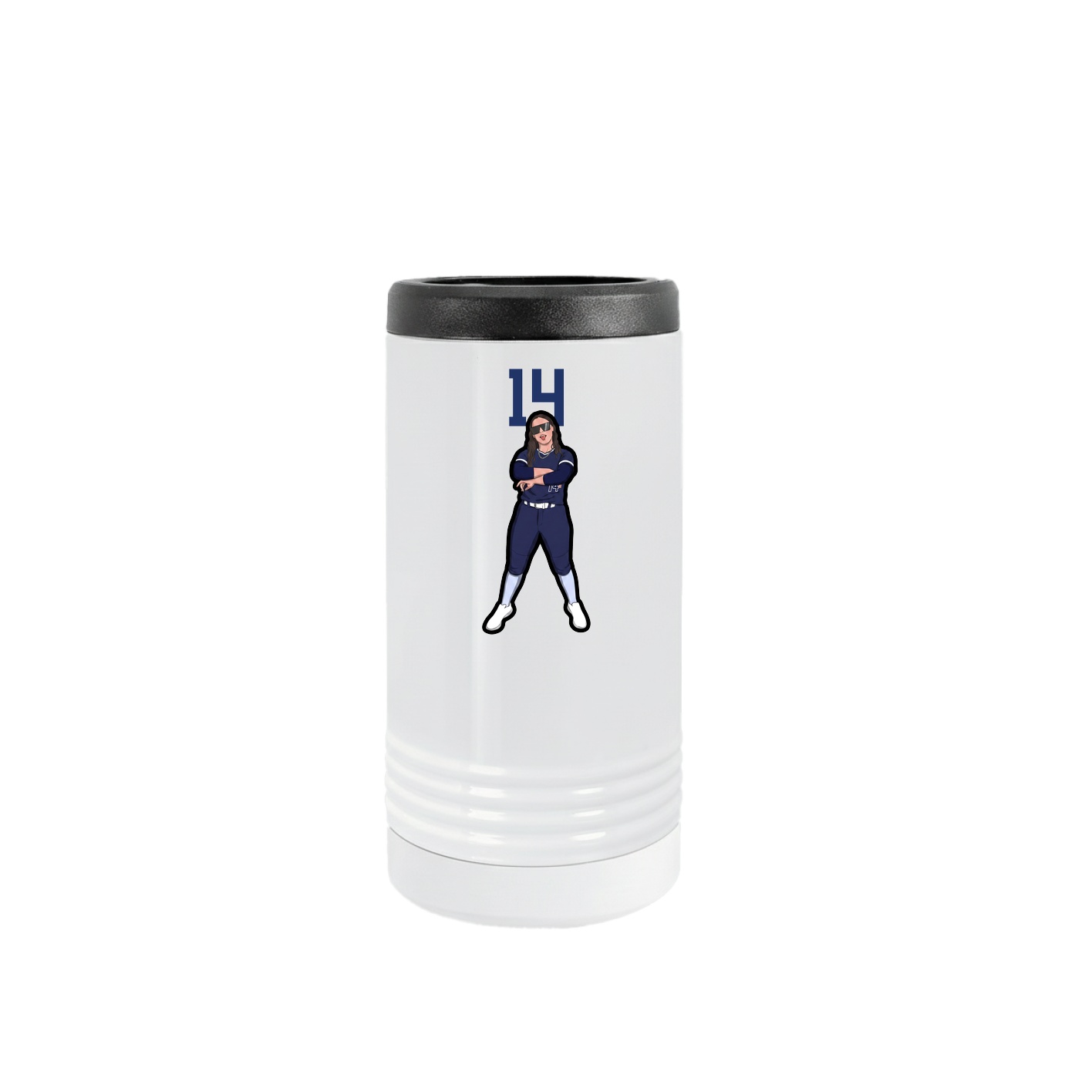Slim Beverage Holder — Number Top in White
