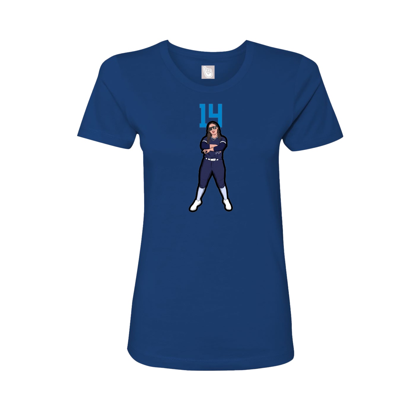 Womens Tee — Number Top in Royal