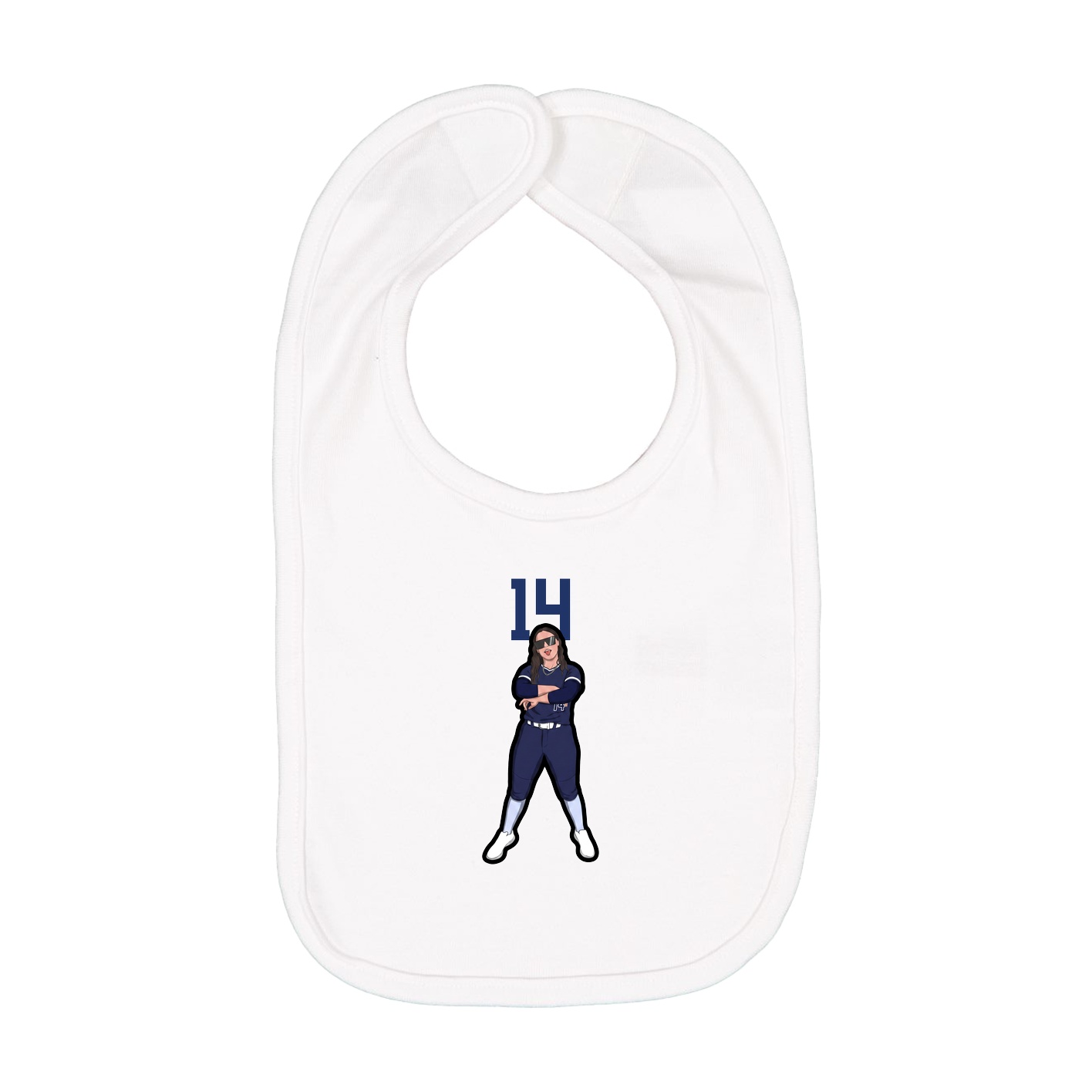 Infant Bib — Number Top in White