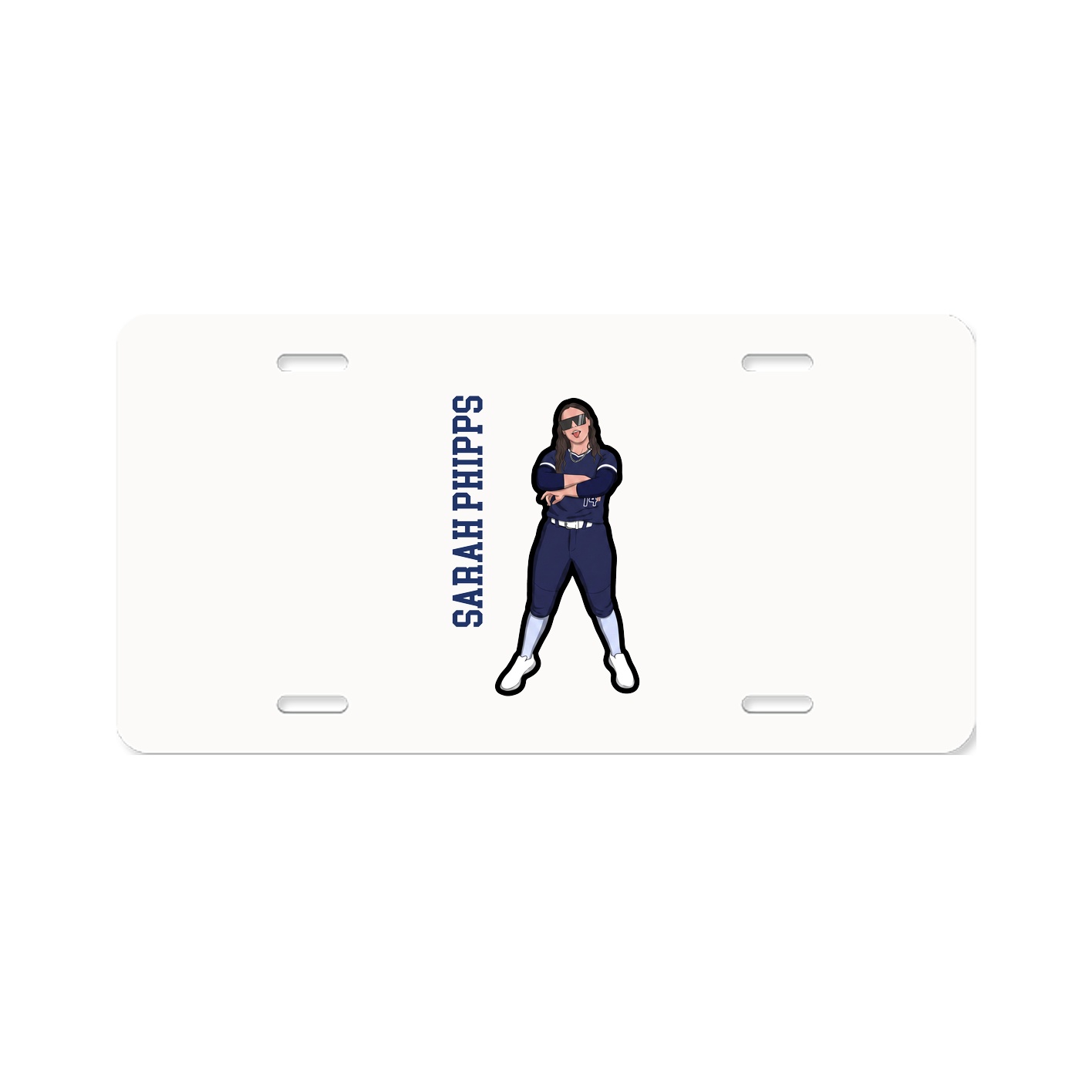 License Plate — Name Vertical in Classic