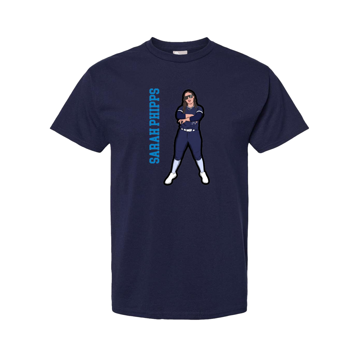 Tee — Name Vertical in Navy