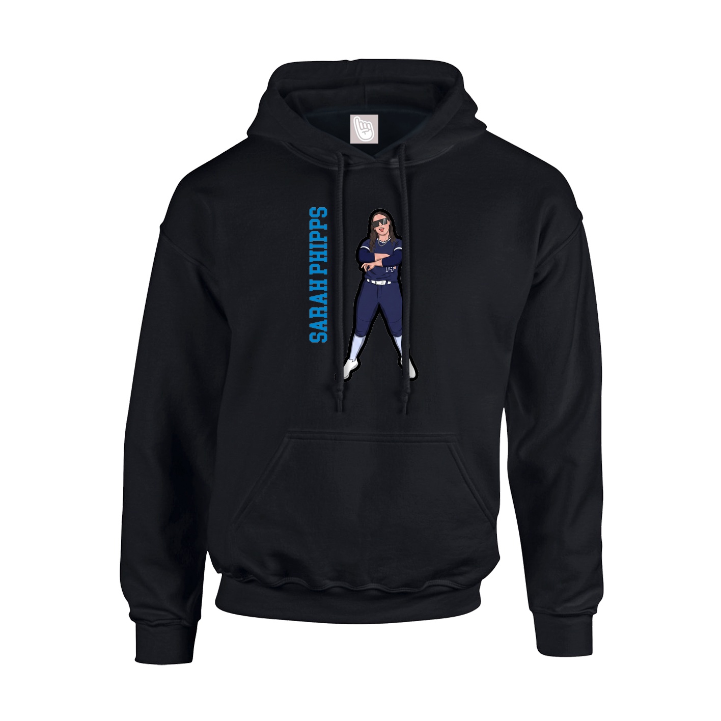 Hoodie — Name Vertical in Black