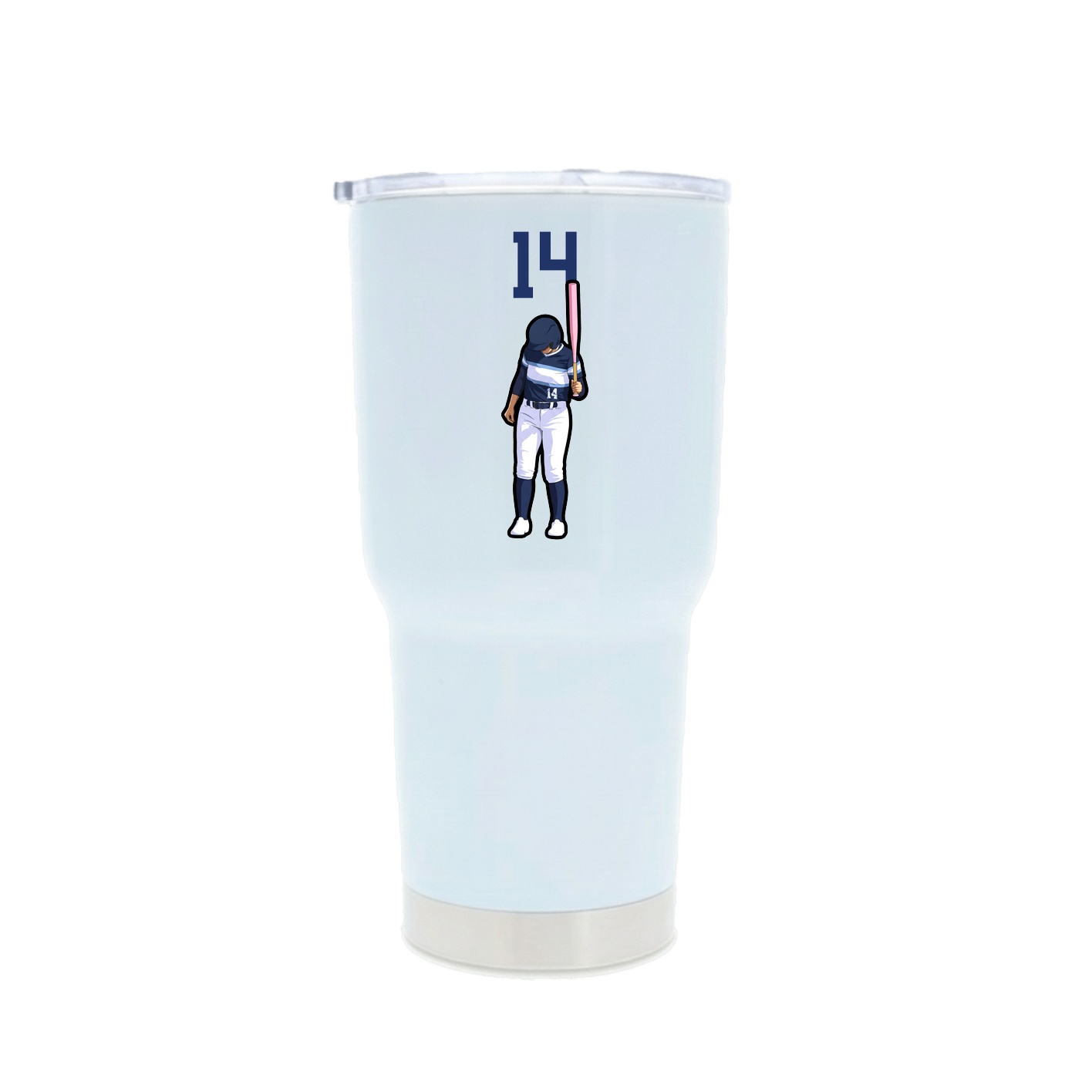 30oz Stainless Steel Tumbler — Number Top in White