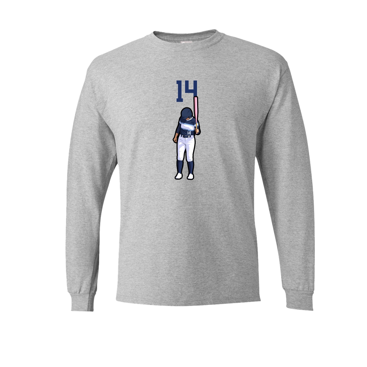 Long Sleeve Tee — Number Top in Grey