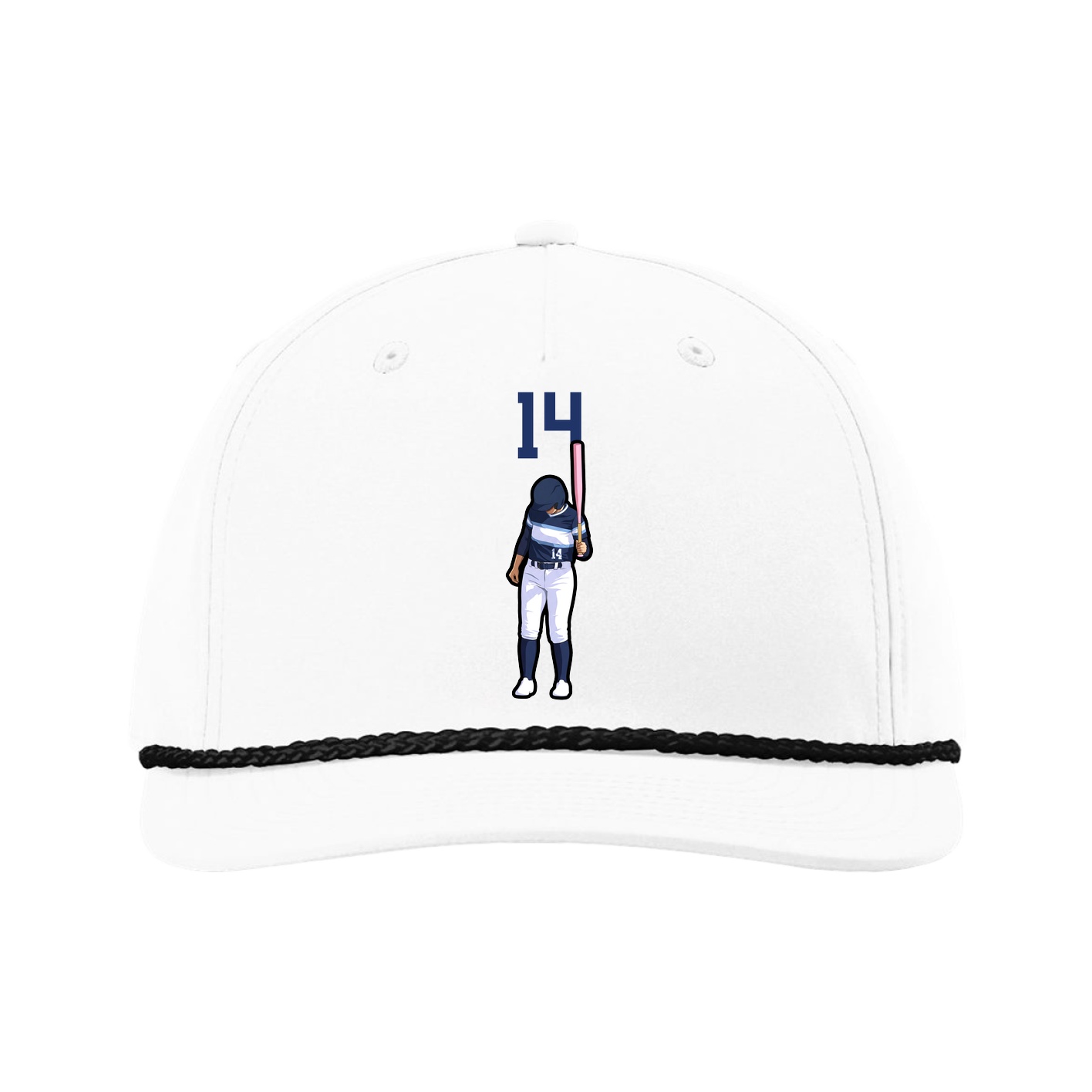 Five-Panel Classic Rope Cap — Number Top in White