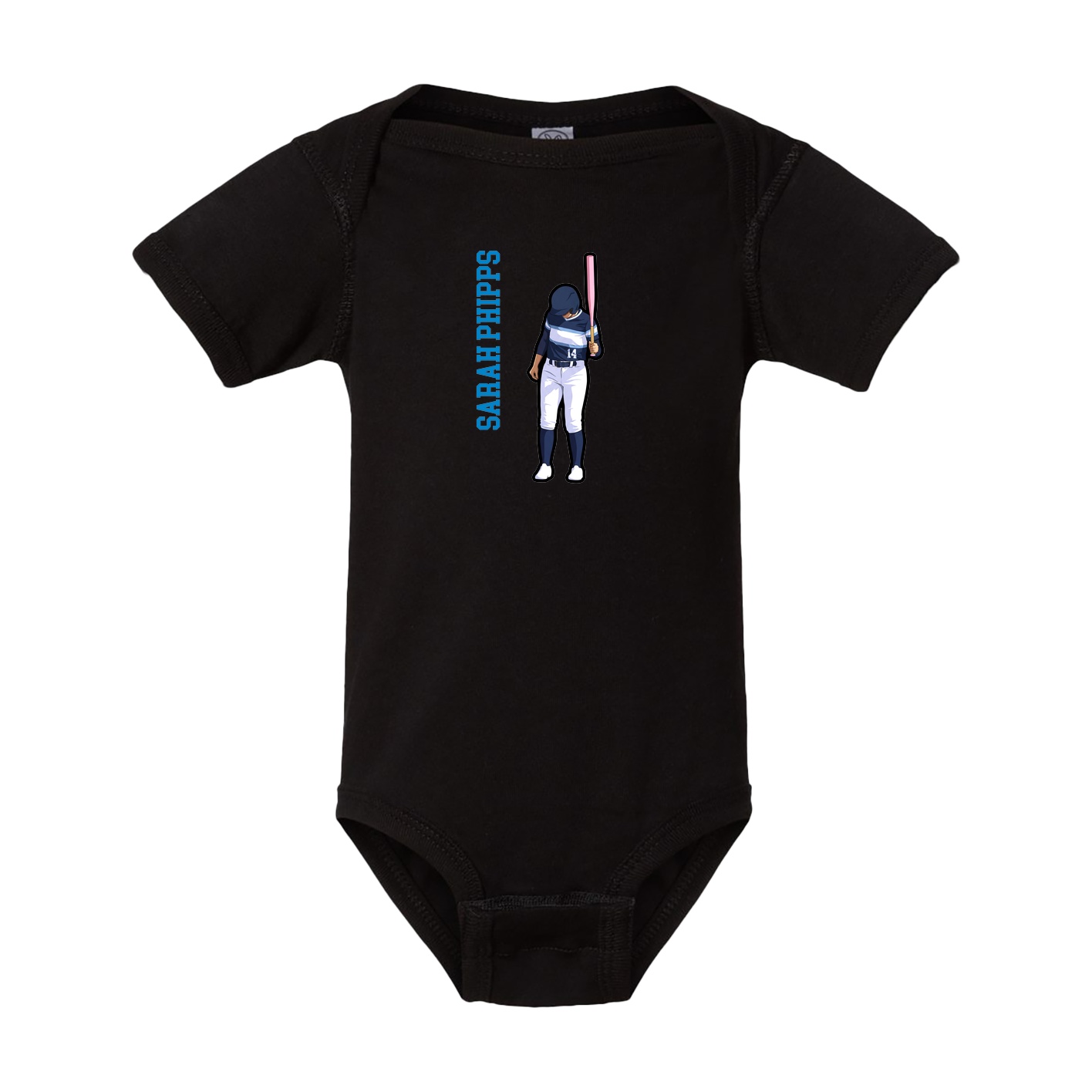Baby Onesie — Name Vertical in Black