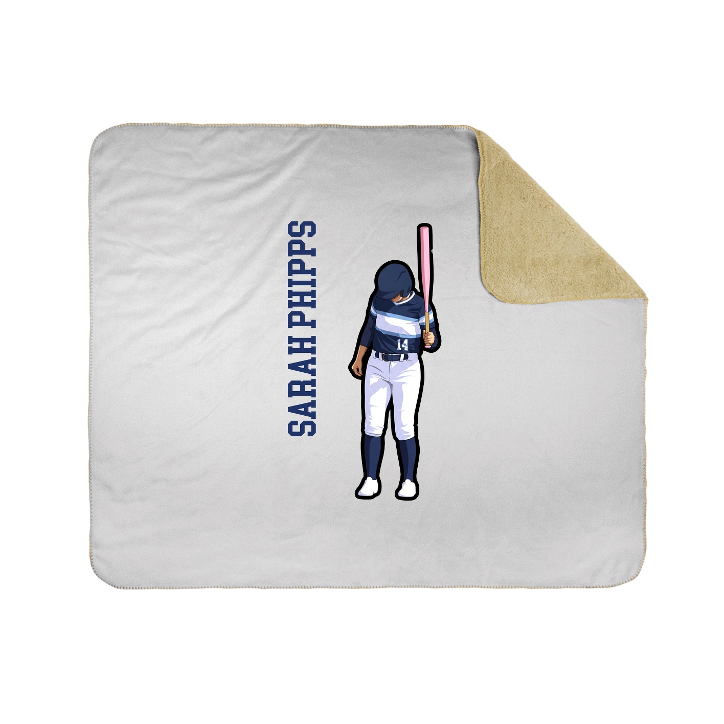 Throw Blanket — Name Vertical in White