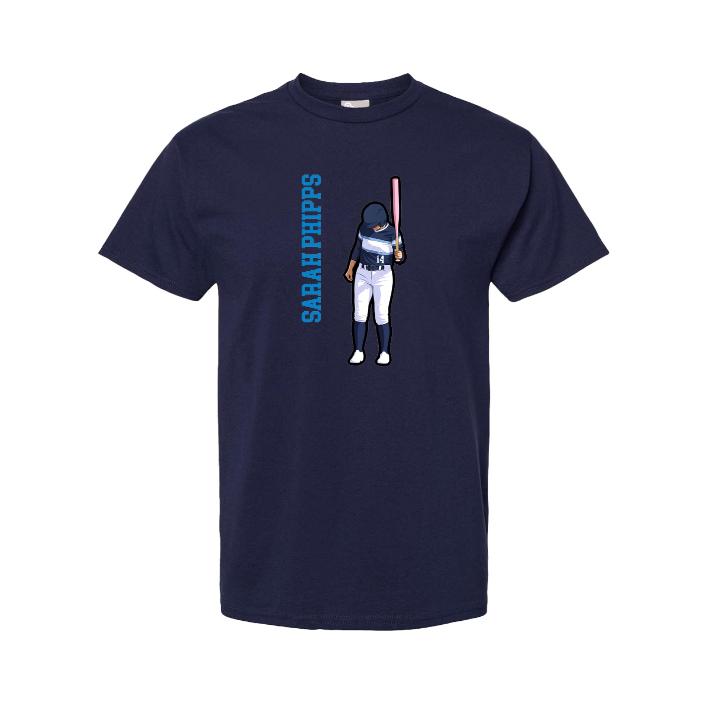 Tee — Name Vertical in Navy