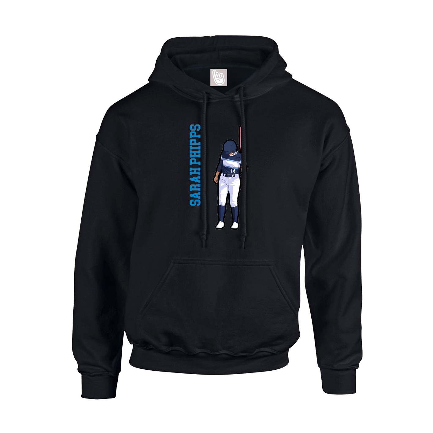 Hoodie — Name Vertical in Black