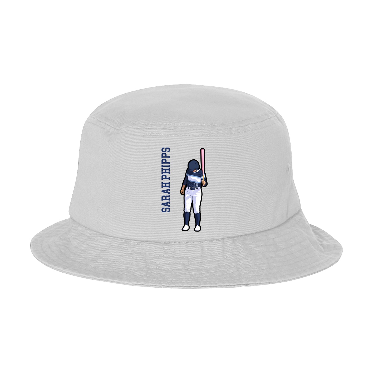 Bucket Cap — Name Vertical in White