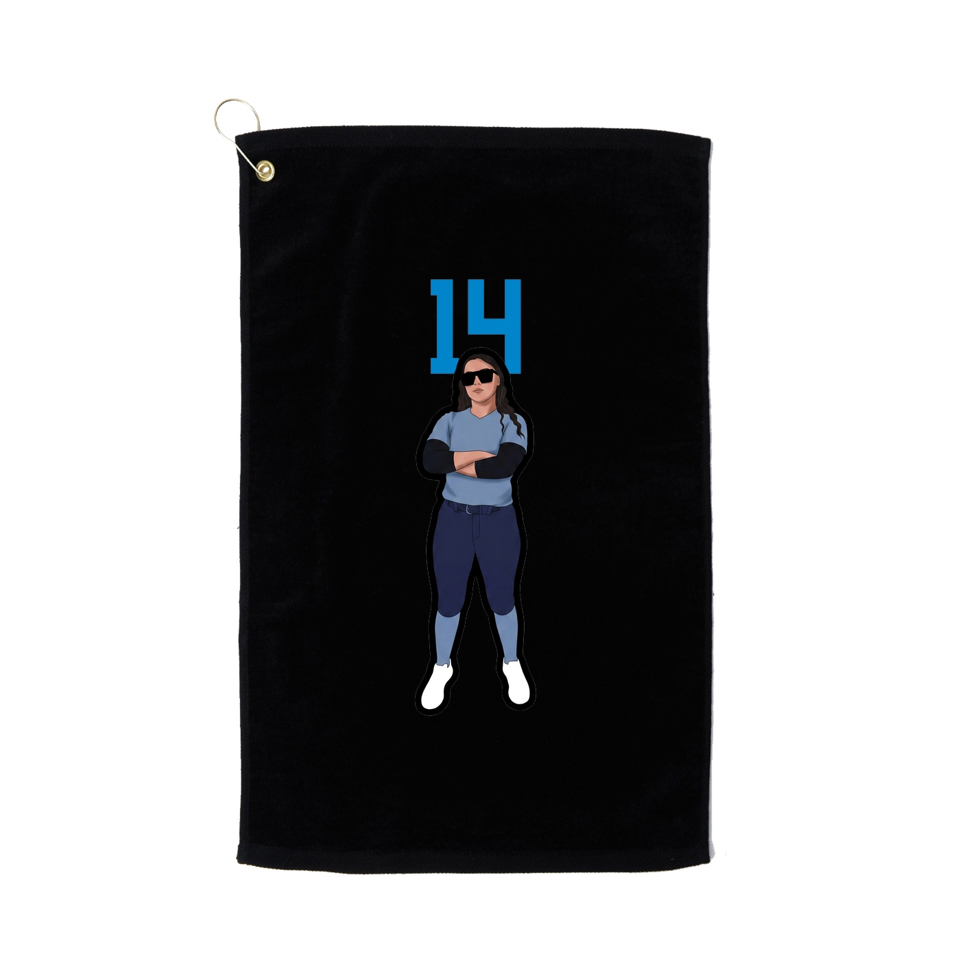 Golf Towel — Number Top in Black