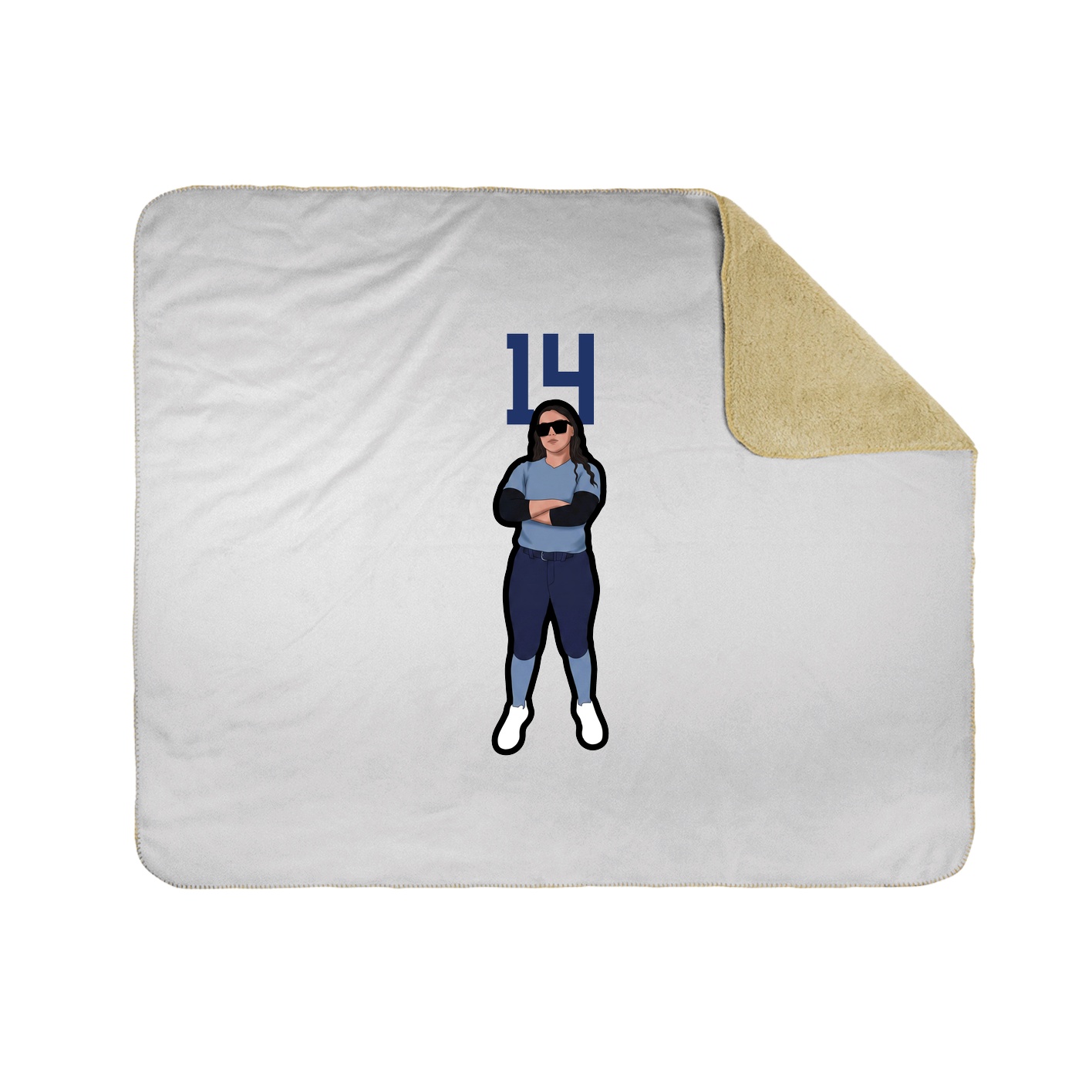 Throw Blanket — Number Top in White