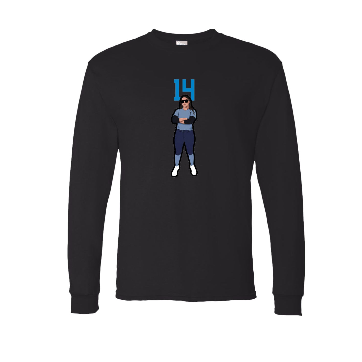 Long Sleeve Tee — Number Top in Black