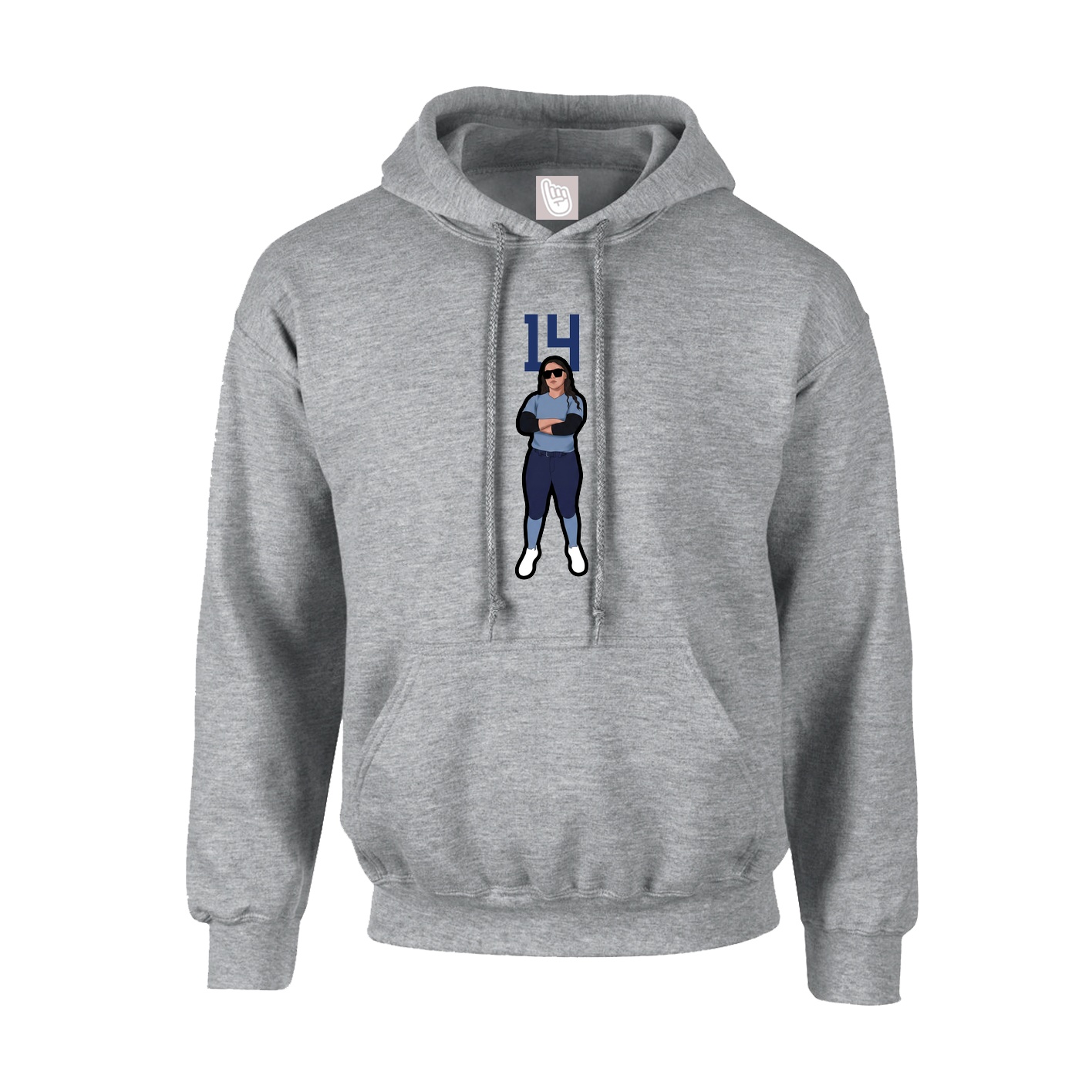 Youth Hoodie — Number Top in Grey