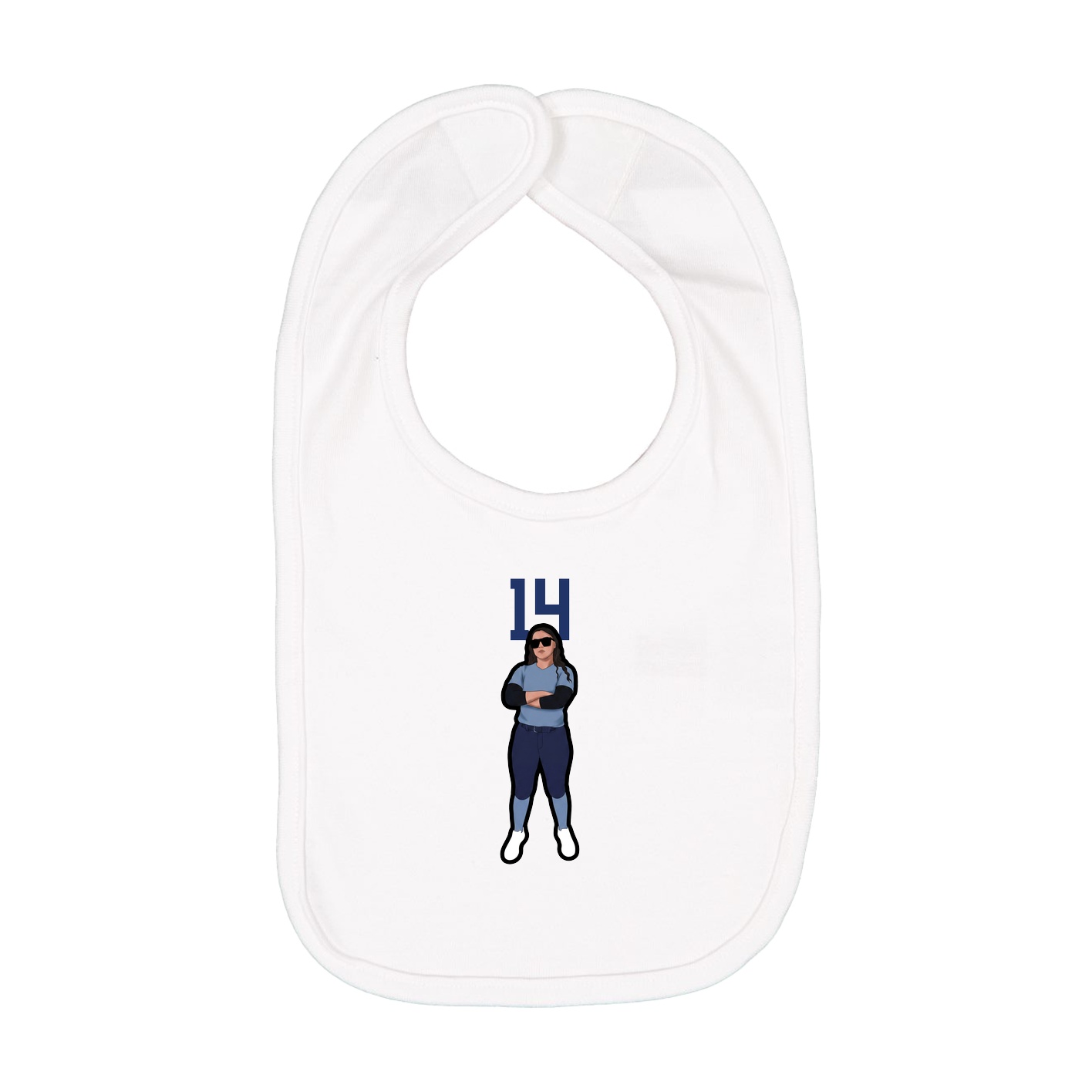 Infant Bib — Number Top in White