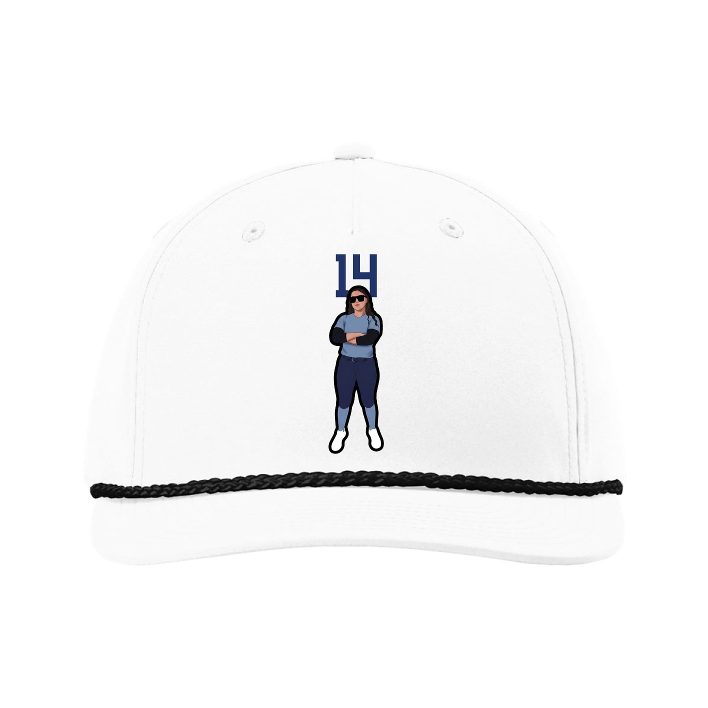 Five-Panel Classic Rope Cap — Number Top in White