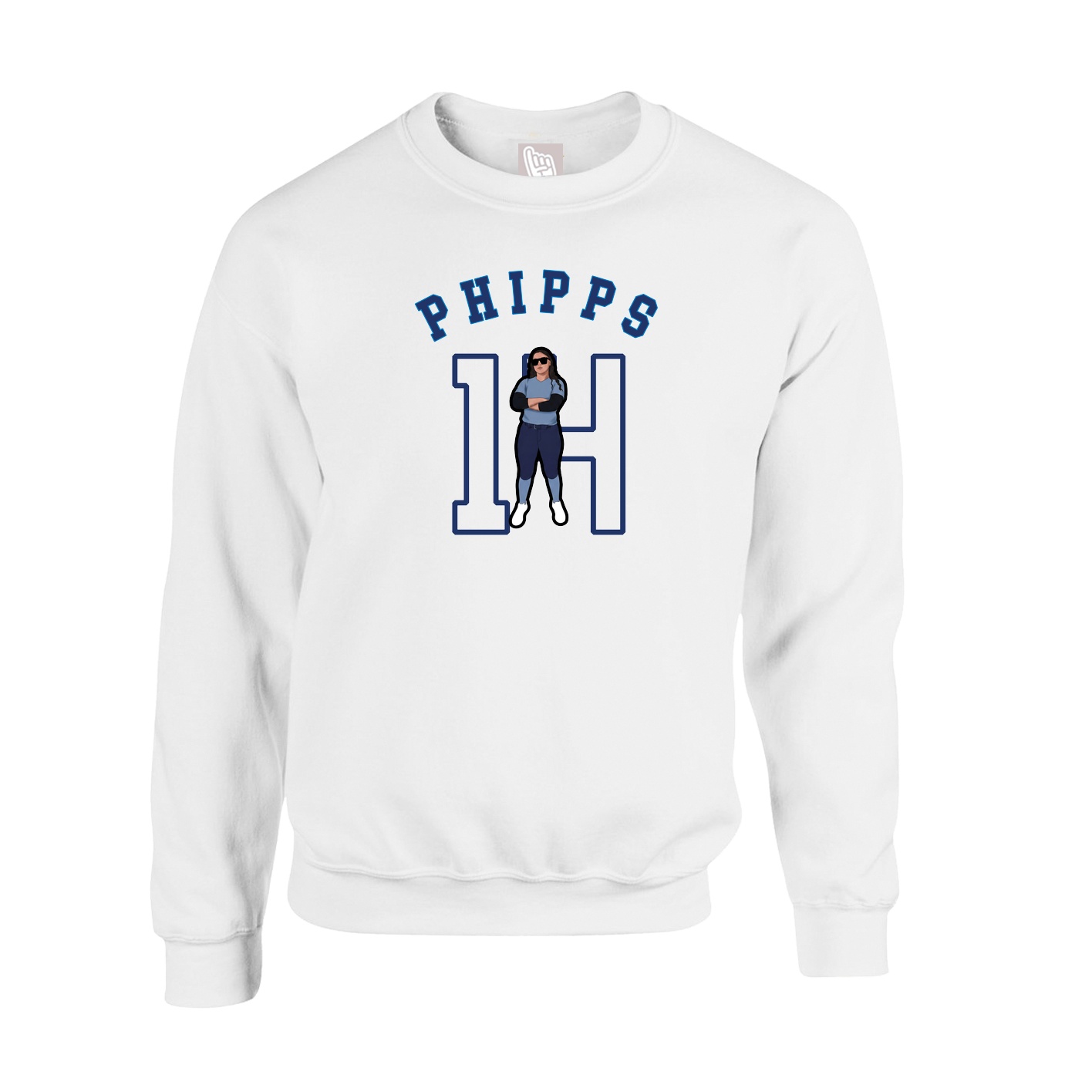Fleece Crew — Shirsey Arch in White