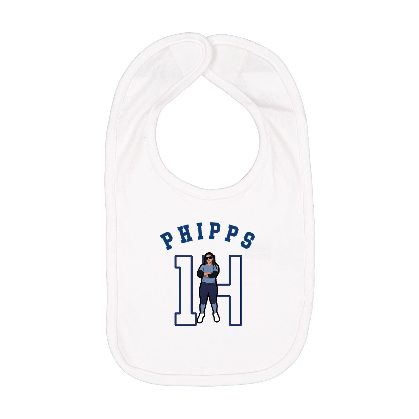 Infant Bib — Shirsey Arch in White