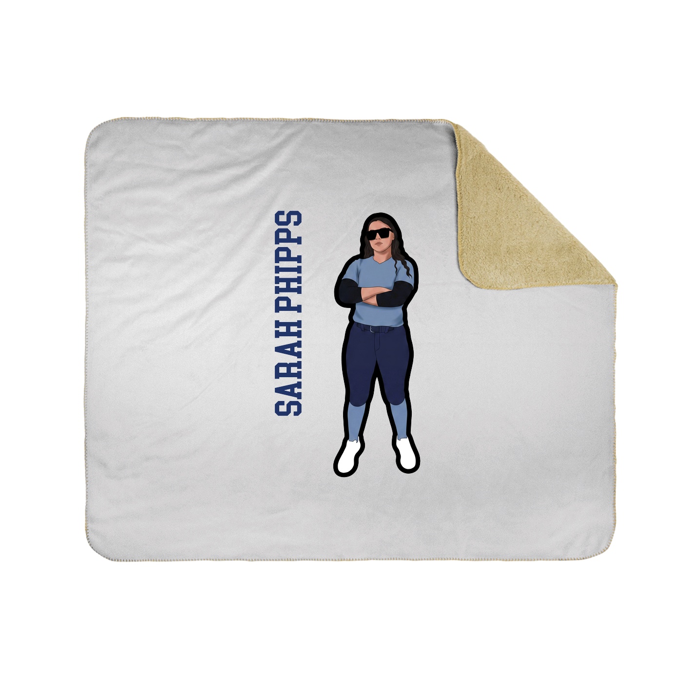 Throw Blanket — Name Vertical in White