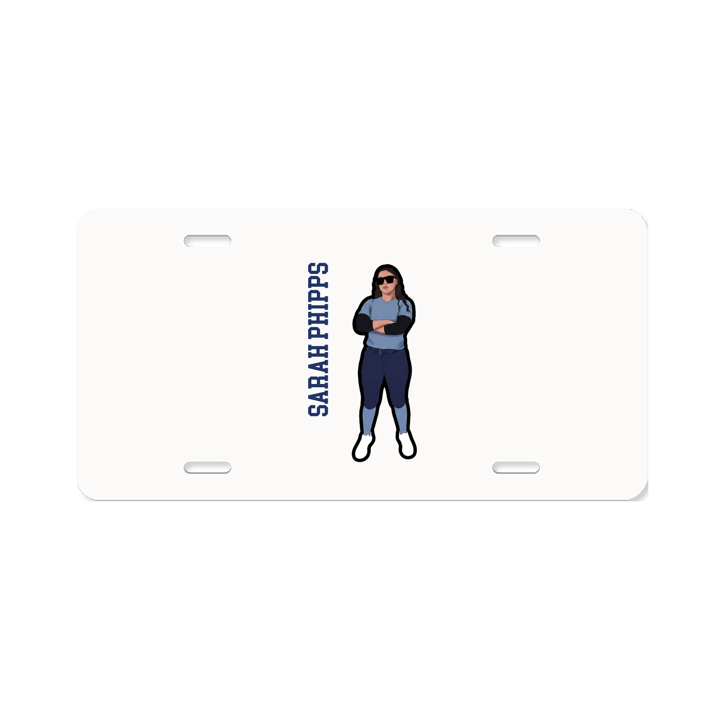 License Plate — Name Vertical in Classic