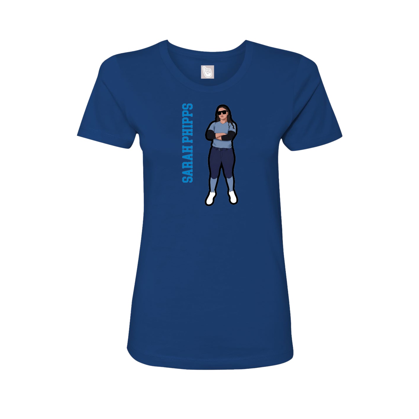 Womens Tee — Name Vertical in Royal