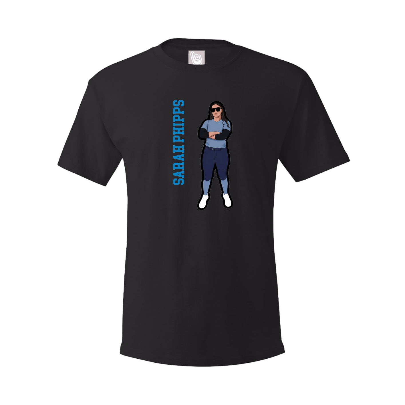 Youth Tee — Name Vertical in Black