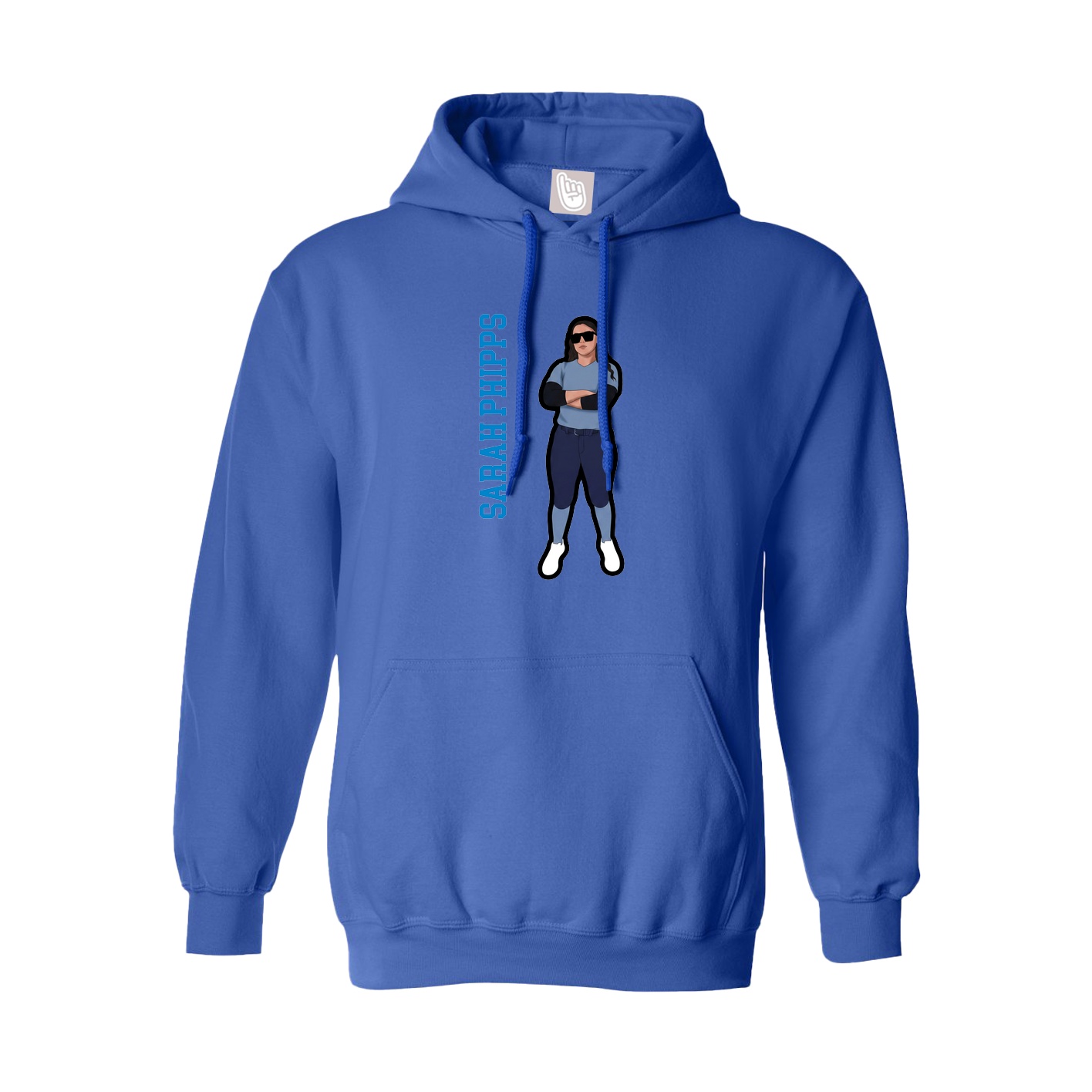 Youth Hoodie — Name Vertical in Royal