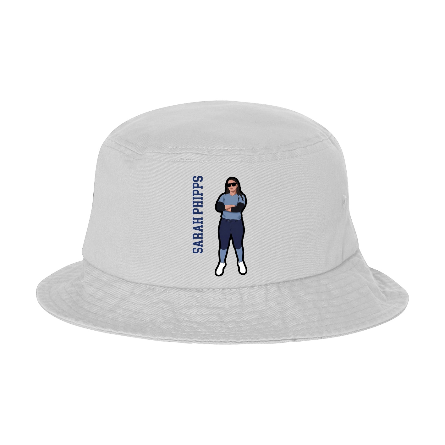 Bucket Cap — Name Vertical in White