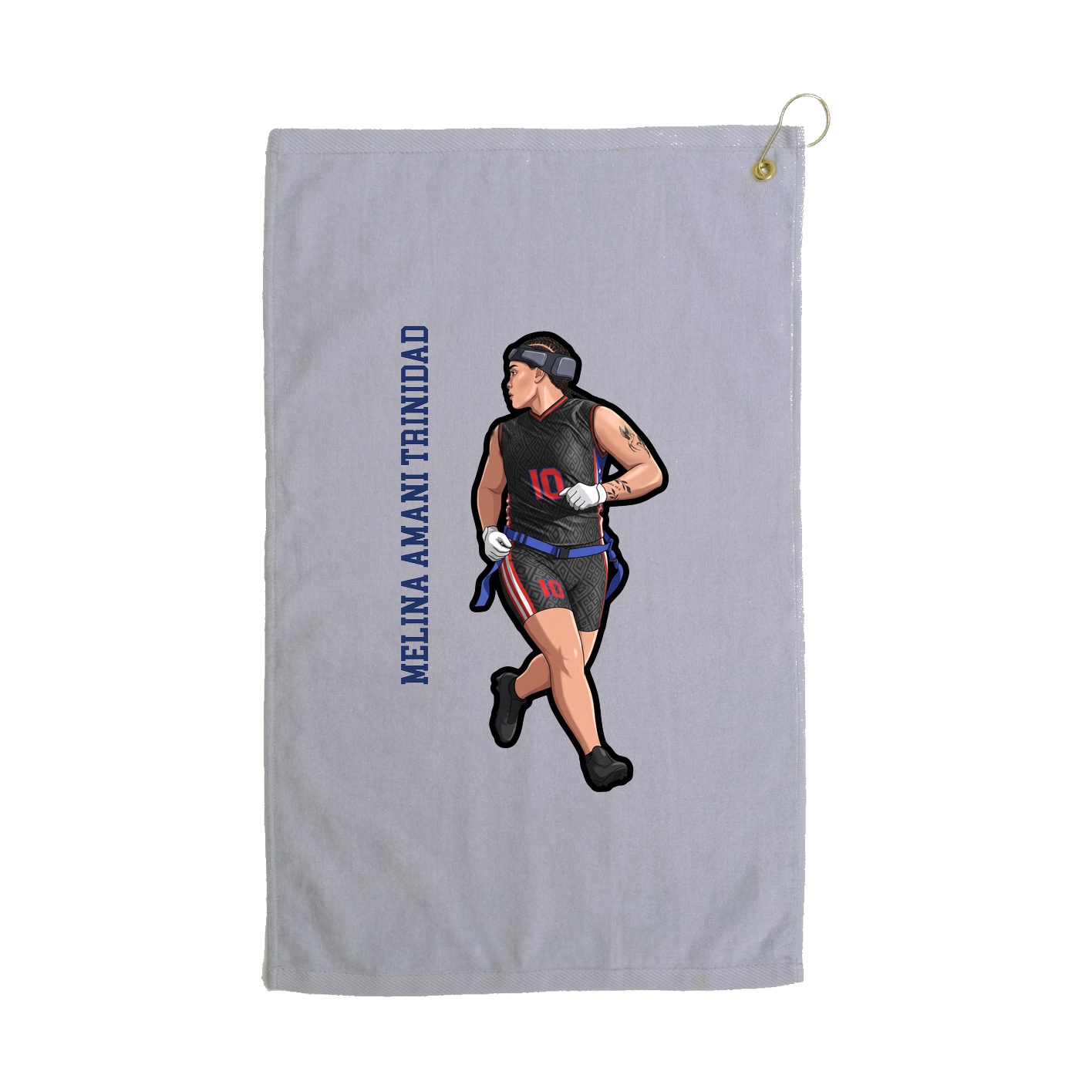 Golf Towel — Name Vertical in Grey