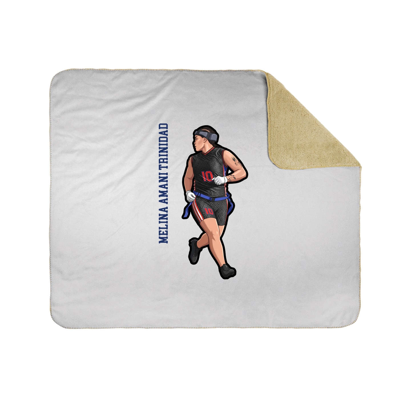 Throw Blanket — Name Vertical in White