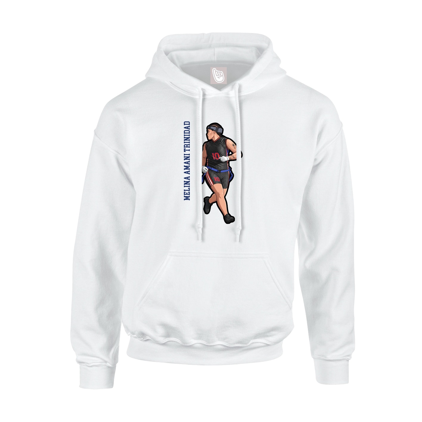 Hoodie — Name Vertical in White