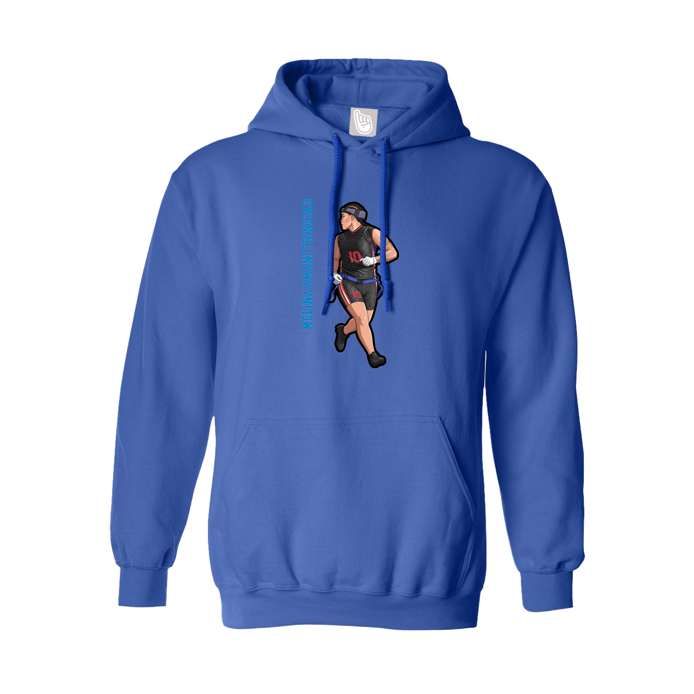 Youth Hoodie — Name Vertical in Royal