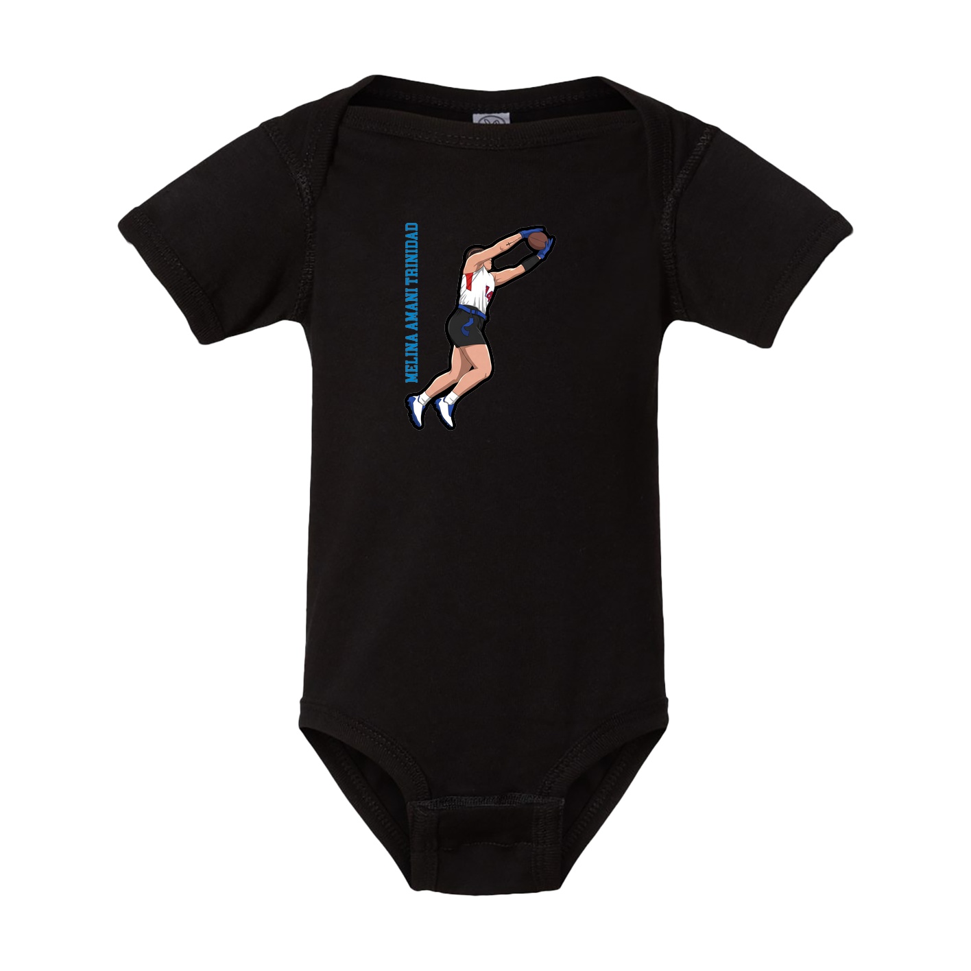 Baby Onesie — Name Vertical in Black