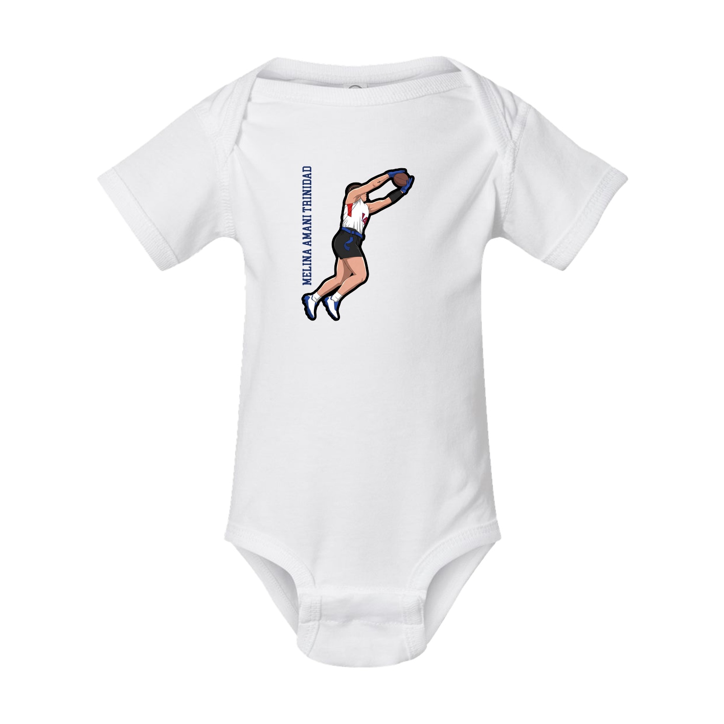 Baby Onesie — Name Vertical in White