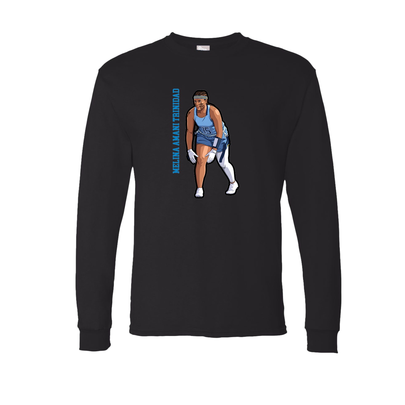 Long Sleeve Tee — Name Vertical in Black