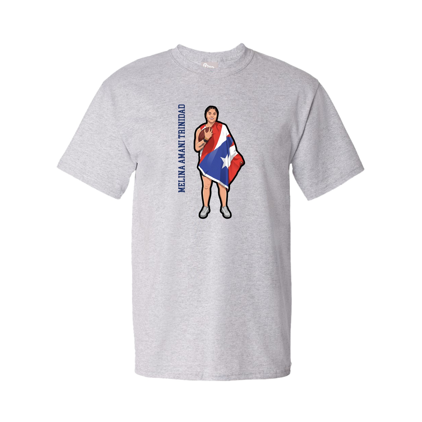 Youth Tee — Name Vertical in Grey