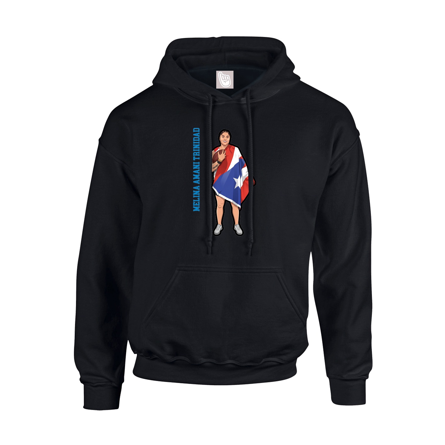 Youth Hoodie — Name Vertical in Black