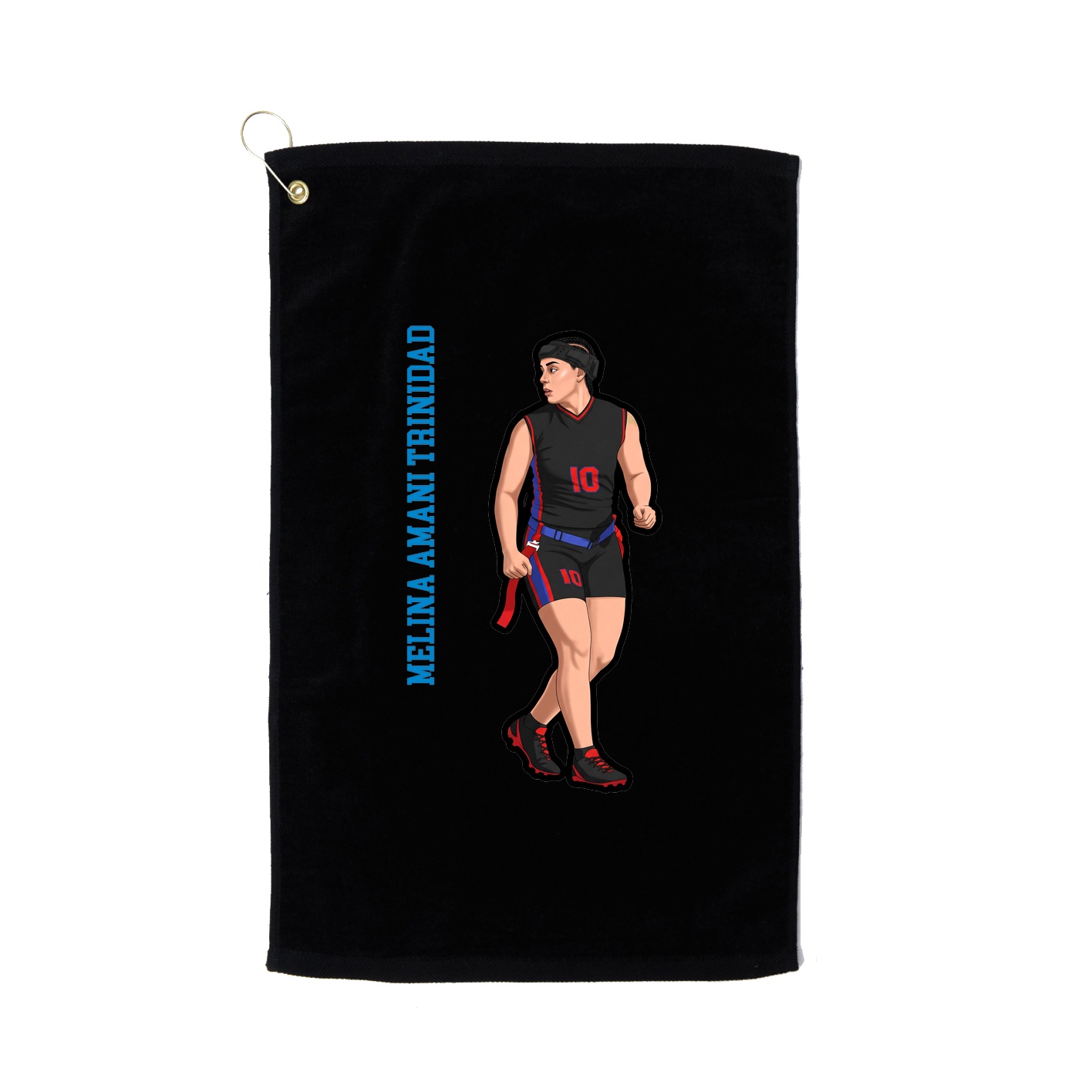 Golf Towel — Name Vertical in Black