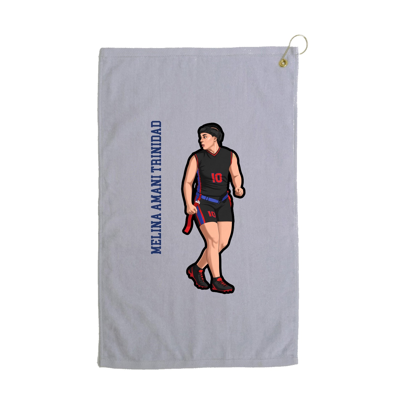 Golf Towel — Name Vertical in Grey
