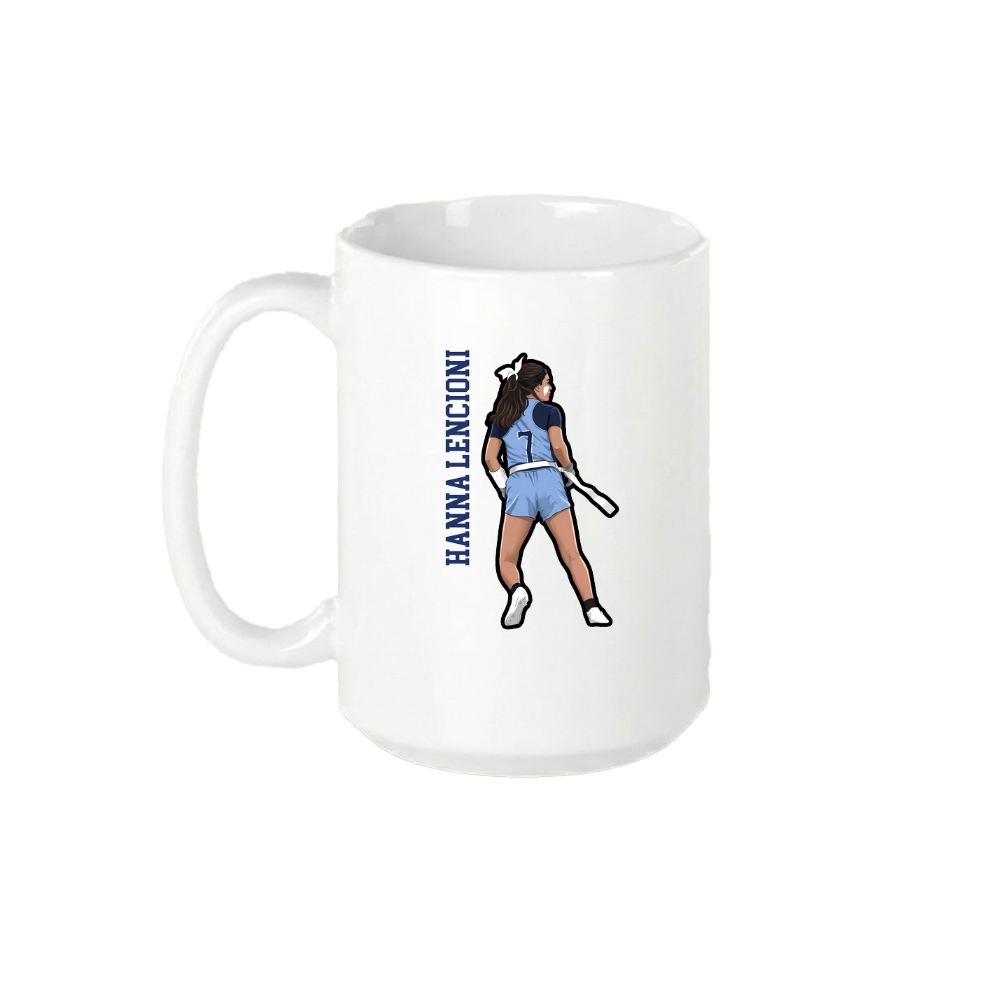 15oz Coffee Mug — Name Vertical in White