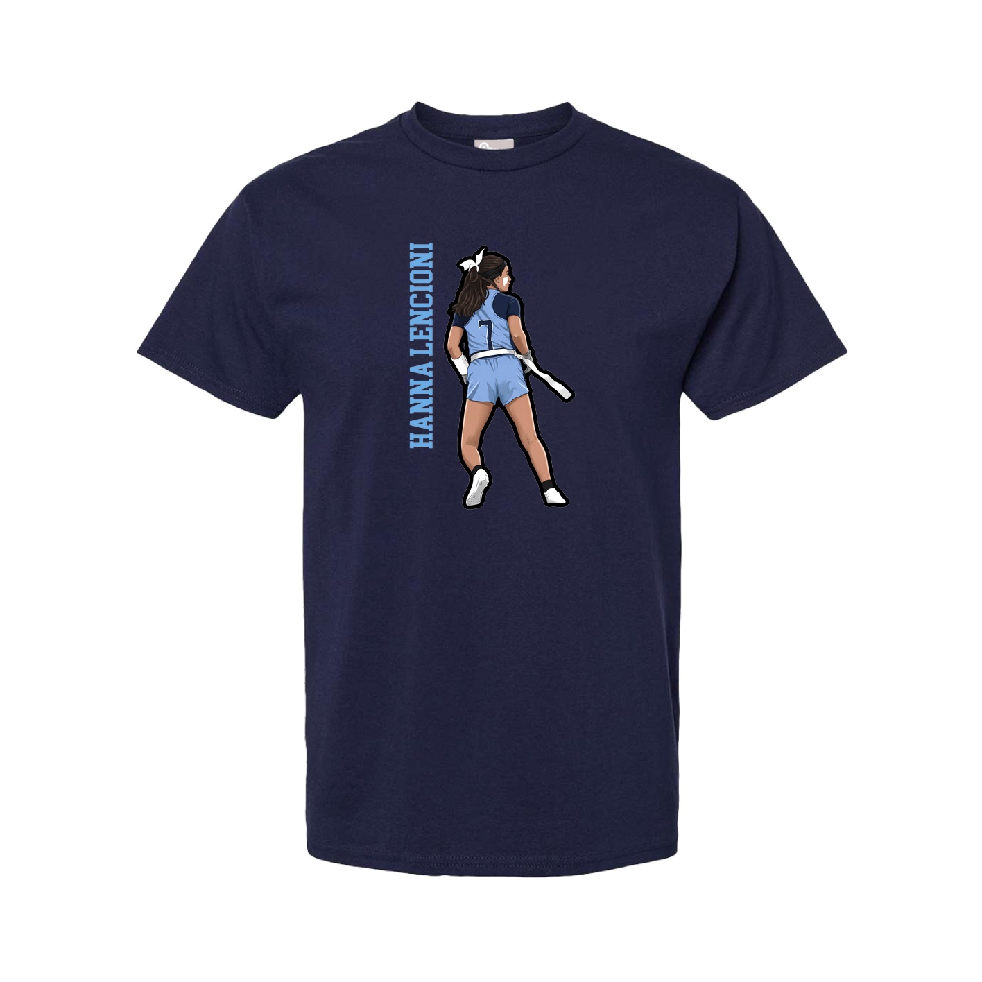 Tee — Name Vertical in Navy